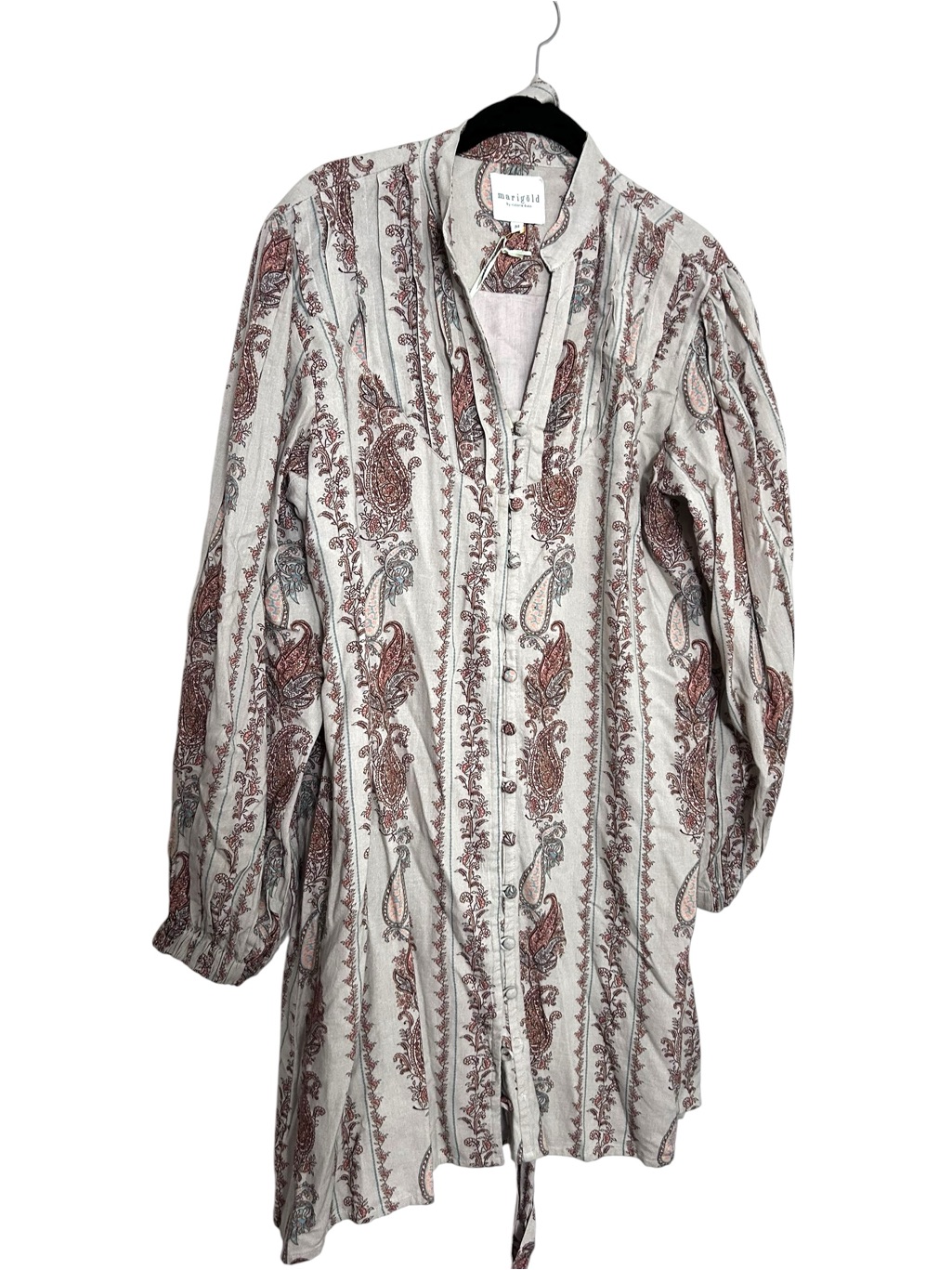 Marigold By Victoria Dunn Paisley Cotton Tunic Dress Cover Up Medium Nwt